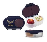 b.box Harry Potter Fiambrera Infantil con Compartimentos | Bento Box Infantil Mini con 2 Compartimentos Herméticos | Caja de Almuerzo y Picoteo para Niños | Cabe 1 Fruta Entera | Sin BPA