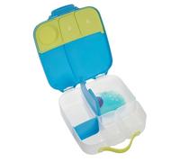 b.box Lonchera grande Bento con 4 compartimentos (2 a prueba de fugas), divisor extraíble, paquete frío de gel, ideal para la escuela, a partir de 3 años, capacidad de 2 litros