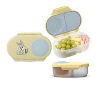 b.box Looney Tunes Fiambrera Infantil con Compartimentos | Bento Box Infantil Mini con 2 Compartimentos Herméticos | Caja de Almuerzo y Picoteo para Niños | Cabe 1 Fruta Entera | Sin BPA