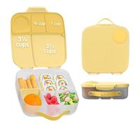 b.box Lunch Box para Niños | Fiambrera Infantil Bento Grande con 4 Compartimentos (2 Herméticos), Separador Extraíble, Bolsa de Gel Frío | Fiambrera para Niños Ideal para Escuela | 3+ Años | 2 L
