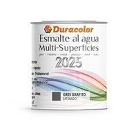 B BRIDECO Esmalte al Agua Multi Superficie - Color Satinado Gris Grafito - 750 ml - Acabado Brillante - Sin Olor - Resistente a Golpes, Roces y Manchas - Antioxidante - Rápido Secado - Duracolor