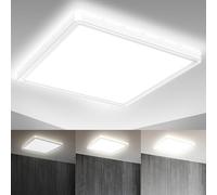 B.K.Licht 18 Watt Panel LED cuadrado I Regulable I Ultra plano I Luz indirecta I Función de memoria I Luz de techo LED I Lámpara de techo I Color de luz blanca neutra I 293x293x28mm I plafon led techo
