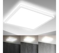 B.K.Licht 22 Watt Panel LED Cuadrado I regulable I ultra plano I luz indirecta I función de memoria I lámpara de techo LED I color de luz blanca neutra I 420x420x29mm I plafon led techo