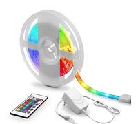 B.K.Licht 5 metro Tiras LED con cubierta de silicona, 16RGB Flexibles Multicolor, LED Kit Completo con mando a distancia, Luz Ambiental, uso interior