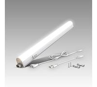 B.K.Licht - Barra LED, Luz Blanca neutra, 31,3x2,2x3 cm, Interruptor de Luz, 4W, 4000K, 400 Lum, LED Cocina, Luces LED Cocina, Luz LED Adhesiva, LED Cocina Bajo Mueble, Luz LED Armario, Blanco