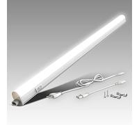 B.K.Licht - Barra LED, Luz Blanca neutra, 87,3x2,2x3 cm, Interruptor de Luz, 15W, 4000K, 1200 Lum, LED Cocina, Blanco