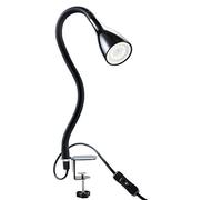 B.K.Licht - Flexo LED con pinza, para escritorio, luz de lectura con iluminación regulable de 3 niveles, 5 W, 230 V y 400 lúmenes, índice de protección IP20, color negro