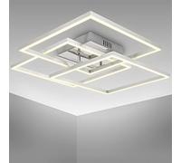 B.K.Licht I 40 Watt LED-Frame I lámpara de techo orientable de oficina I 3000 K blanco cálido I cromo-aluminio
