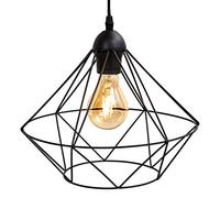 B.K.Licht I Colgante I Lámpara para colgar I Lámpara de hilo I 1 llama I Toma E27 máx. 40 Watt I Vintage I Acero I Negro I Ø320mm I Longitud: 1100mm