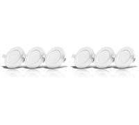 B.K.Licht I Juego de 3 luces LED empotradas en el baño I Ultra plano 30mm I Ø115mm I blanco I 6 x 6W tablas LED I 450 Lumen I 3.000K blanco cálido I IP44 I foco empotrado en el baño (Paquete de 2)