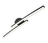 B.K.Licht I Lámpara de techo de 2 llamas 12W I orientable I 3000K blanco cálido I negro I 1300 lúmenes I plafón