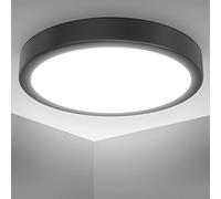 B.K.Licht I Lámpara de techo LED de 18 W I 4.000K I 28 cm de diámetro I 2.000 lúmenes I luz blanca neutra I Negro I plafon led techo
