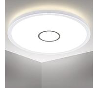 B.K.Licht I Lámpara de techo LED I plafon led techo I Lámpara de pared I 18 Watt I 2.400 Lumen I blanco neutro 4.000K I blanco-plata I ultraplano 2,8cm I redondo Ø29cm