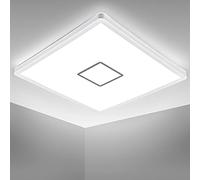 B.K.Licht I Lámpara de techo LED I plafon led techo I Lámpara de pared I 18 Watt I 2.400 Lumen I blanco neutro 4.000K I blanco-plata I I ultraplano 2,8cm I cuadrado 29x29cm