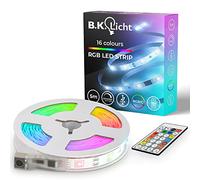 B.K.Licht I Tira LED USB RGBIC 5 m I Sensor de música I Sincronización musical I Tira de luz I LED Chaser I Tira con mando a distancia de cambio de color I Tira de luz autoadhesiva