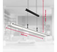 B.K. Licht Lámpara colgante LED Tick negra, cristal, atenuable, altura ajustable EC:EPREL:1149325