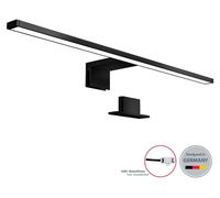 B.K.Licht: Lámpara de espejo para baño con montaje 2 en 1, luz blanca neutra, con sistema de sujeción, 600 mm, lámpara para baño, iluminación para armarios, lámpara de espejo
