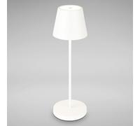 B.K.Licht - Lámpara de Mesa regulable Inalámbrica para Interior y Exterior, Recargable Lámpara de Mesita de Noche LED, Control Tactil, Luz cálida, Decoración de Balcón, Camping, Jardín, Blanco, 38 cm