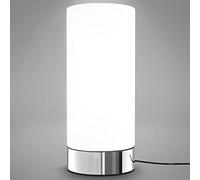 B.K. Licht Lámpara de mesa Gari, altura 24,5 cm, cromado/blanco, cristal, E14