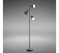 B.K. Licht Lámpara de pie Gide, 3 luces, negro, metal, E27