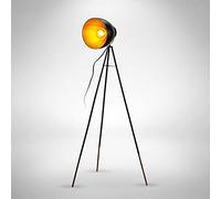 B.K.Licht Lámpara de pie Vintage I Lámpara de pie Retro I Metal I Black-Gold I E27 Portalámparas máx. 40W I Pedal interruptor I Ø24cm Pantalla I Lámpara de estudio Design
