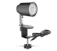 B.K.Licht - Lámpara de pinza LED - lámpara de mesa con bombilla de 5W GU10 - lámpara de lectura - negro 14,6 cm