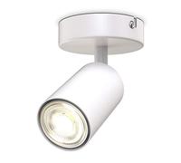 B.K.Licht - Lámpara de techo 1 luz, Foco Orientable, Metal Blanco, GU10 máx 9W, Ø90x90mm, Sin Bombilla, IP20, Iluminación Interior Moderna