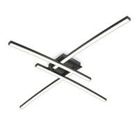 B.K.Licht Lámpara de techo con 4 LED llamas 20W, Giratorio Fuente de Luz, Lampara techo Moderna Dormitorio, Salon, Office, 3000K Blanco Cálido, Base Negra, 2200lm, Facil de Monat Plafón