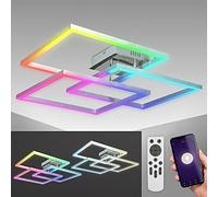 B.K.Licht Lámpara de techo LED WiFi inteligente I App y mando a distancia I regulable I CCT I RGB I control por voz I compatible con iOS y Android