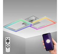 B.K.Licht Lámpara de techo LED WiFi inteligente I App y mando a distancia I regulable I CCT I RGB I control por voz I compatible con iOS y Android