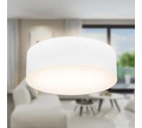 B.K.Licht - Lámpara de techo textil, Pantalla de tela, Fácil de montar, Luz suave, 1 Casquillo E27 Max 40W, elegante Plafon Techo Dormitorio, Cocina, Salón, Ø 30cm, Sin bombilla, Blanco