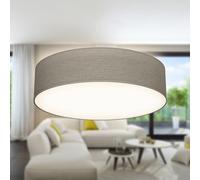 B.K.Licht - Lámpara de techo textil, Pantalla de tela, Fácil de montar, Luz suave, 2 Casquillos E27 Max 40W, elegante Plafon Techo Dormitorio, Cocina, Salón, Ø 38cm, Sin bombilla, Topo
