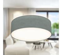 B.K.Licht - Lámpara de techo textil, Pantalla de tela, Fácil de montar, Plafon de Techo Luz suave, 1 Casquillo E27 Max 40W, elegante Plafon Techo Dormitorio, Cocina, Salón, Ø 30cm, Sin bombilla, Gris