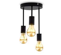 B.K. Licht Plafón Indu, negro, metal, 3 luces, E27
