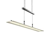 B.K.Licht Lámpara LED de techo colgante de metal y cristal auténtico, altura y luminosidad regulables, 20 W, 1600 lm, 3000 K, índice de protección IP20, color níquel mate