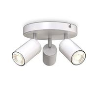 B.K.Licht - Lámpara redonda 3 luces, Metal Blanco, GU10 máx 3x9W, Ø90x190mm, Sin Bombillas, IP20, Diseño Blanco Moderno, Luz Ajustable Interior