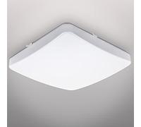 B.K.Licht LED lámpara de techo I 12W plafon led techo I 1200lm I 3000K color de luz blanco cálido I IP20 I cuadrado I 27x27cm I blanco
