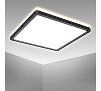 B.K.Licht Panel de LEDs con retroiluminación indirecta I Luz de techo con retroiluminación I Ultra plano 28mm I Color de luz blanca neutra I 293x293mm I plafon led techo