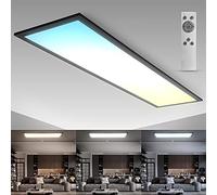 B.K.Licht Panel LED I 1 metro I regulable I control de temperatura de color CCT I control remoto I temporizador I 24 Watt I 2.200 Lumen I 1000x250x65 mm I plafon led techo