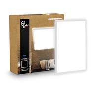 B.K.Licht - Panel LED plano con iluminación indirecta, luz blanco neutro, IP44, plafon led techo baño, lámpara techo, lámpara baño, plafon cucina, 42 x 42 x 3 cm, blanco