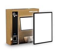 B.K.Licht - Panel LED plano con iluminación indirecta, luz blanco neutro, IP44, plafon led techo baño, lámpara techo, lámpara baño, plafon cucina, 42 x 42 x 3 cm, negro