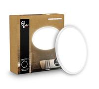 B.K.Licht - Panel LED plano con iluminación indirecta, luz blanco neutro, IP44, plafon led techo baño, lámpara techo, lámpara baño, plafon cucina, 29 x 3 cm, blanco