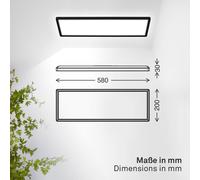 B.K. Licht Panel LED Shallow on/off, 58 x 20 cm, negro, 840 Backlight EC:EPREL:1984003
