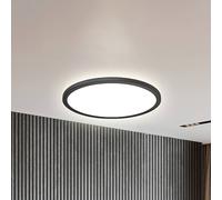 B.K. Licht Panel LED Slim con control remoto RGBW, Ø 42 cm, negro, retroiluminación EC:EPREL:1396639