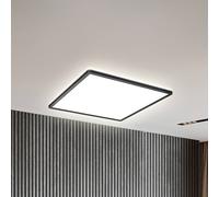 B.K.Licht I Lámpara de techo LED RGB I Panel LED ultra plano I Cambio de color I Lámpara de techo RGBW regulable I Iluminación indirecta I Mando a distancia I Negro