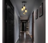 B.K. Licht Plafón Indu, negro, metal, 3 luces, E27