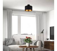 B.K. Licht Plafón Kari, negro/dorado, textil, E27