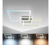 Lámpara de techo LED, marco ajustable, con control de temperatura de color (CCT), regulable, con temporizador y luz nocturna, 40W, aluminio