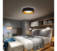 B.K. Licht Plafón LED Kari, negro/dorado, textil, 4000 K EC:EPREL:1408021