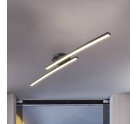 B.K. Licht Plafón LED Snore, 2 luces, negro, metal, 3000 K EC:EPREL:1898345